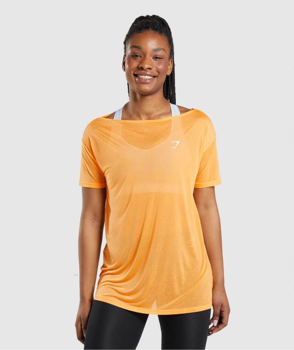 Damske Tricka Gymshark Training Oversized Top Marhule Oranžové | LQ9160273